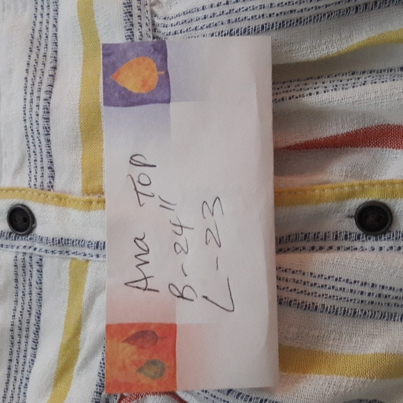 a.n.a a new approach Tank Top White Stripes Button Down 100% Cotton 1XP - Picture 10 of 10